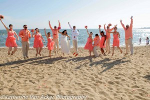 wedding party in Madison CT beach weddin